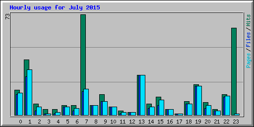 Hourly usage for July 2015