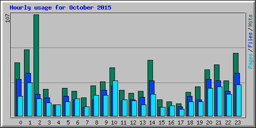 Hourly usage for October 2015