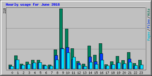Hourly usage for June 2016