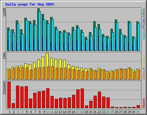 Daily usage for May 2025
