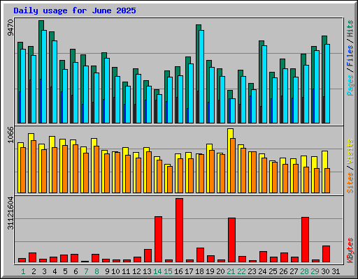 Daily usage for June 2025