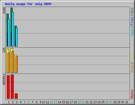 Daily usage for July 2025