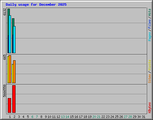 Daily usage for December 2025