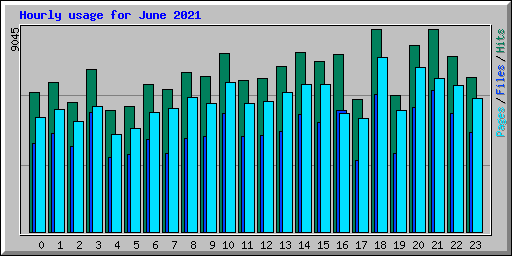 Hourly usage for June 2021
